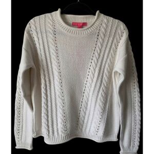 Lilly Pulitzer Cream Cable Knit Sweater